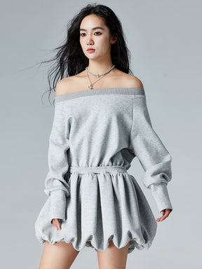 MUKTANK × CUUDICLAB Fake Two-piece Sweatshirt Dress