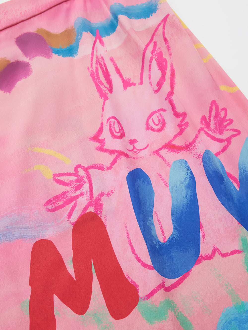 Mukzin "Ode To The New Summer"Half-Skirt With Graffiti Art Style And Colorful Prints