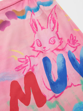 Mukzin "Ode To The New Summer"Half-Skirt With Graffiti Art Style And Colorful Prints