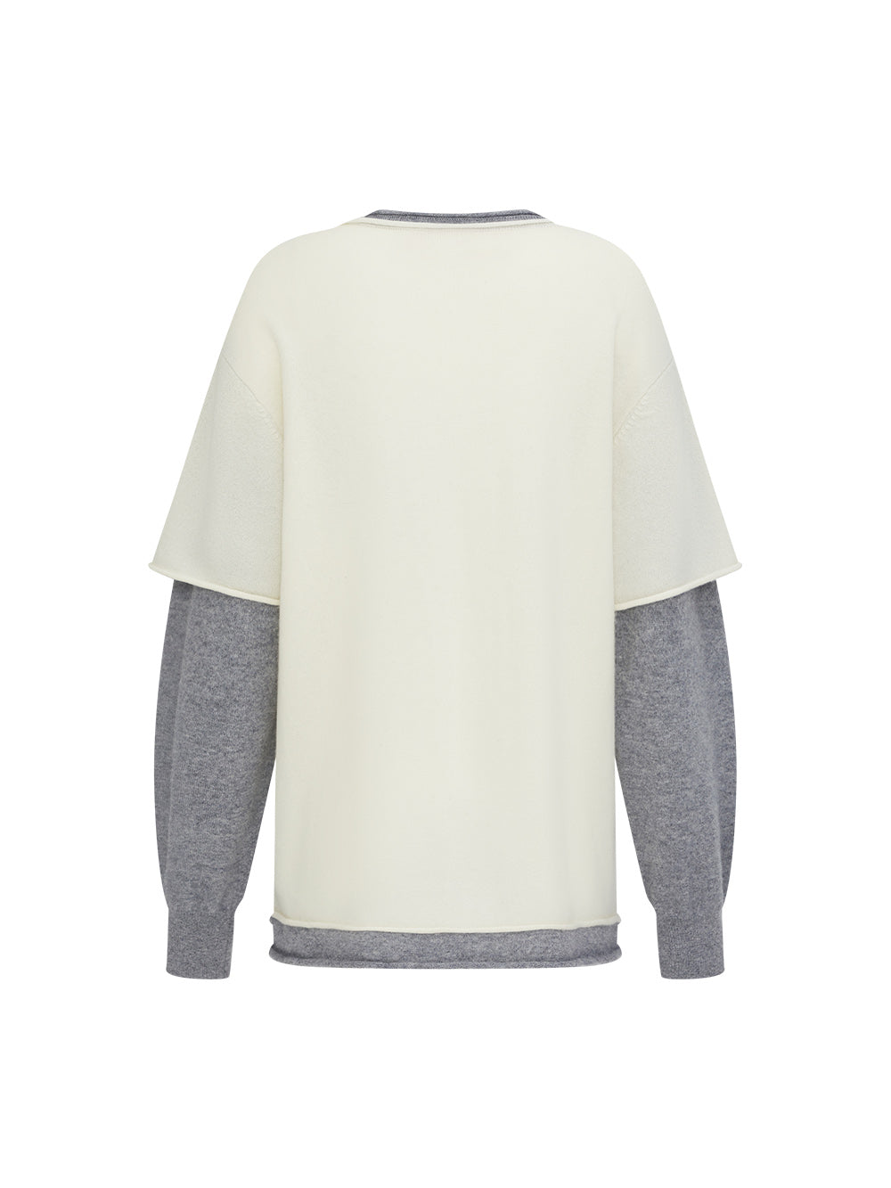 MUKZIN“Capsule Collection”Elegant Color - Blocked Fruit Embroidery Fake Two - Piece Sweatshirt