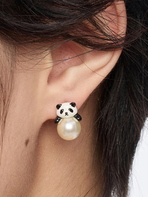 MUKTANK¡ÁSUN HUNTER Panda Faux Pearl Earrings