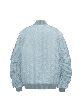 MUKZIN“Realm of Ethereal Mist”Retro Tie - Dye Embroidered Loose Bomber Jacket
