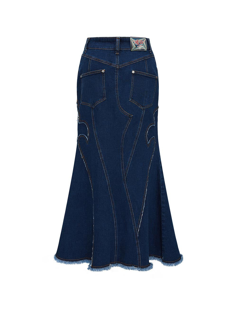 MUKZIN  Linglong  "Fengqi" Washed Denim Skirt