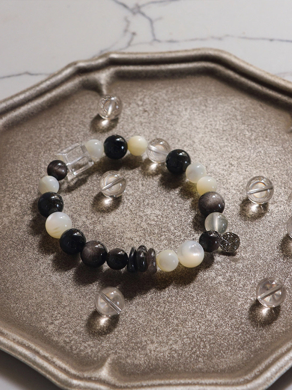 MUKTANK×SUN HUNTER“Fleeting Light”Obsidian Bracelet