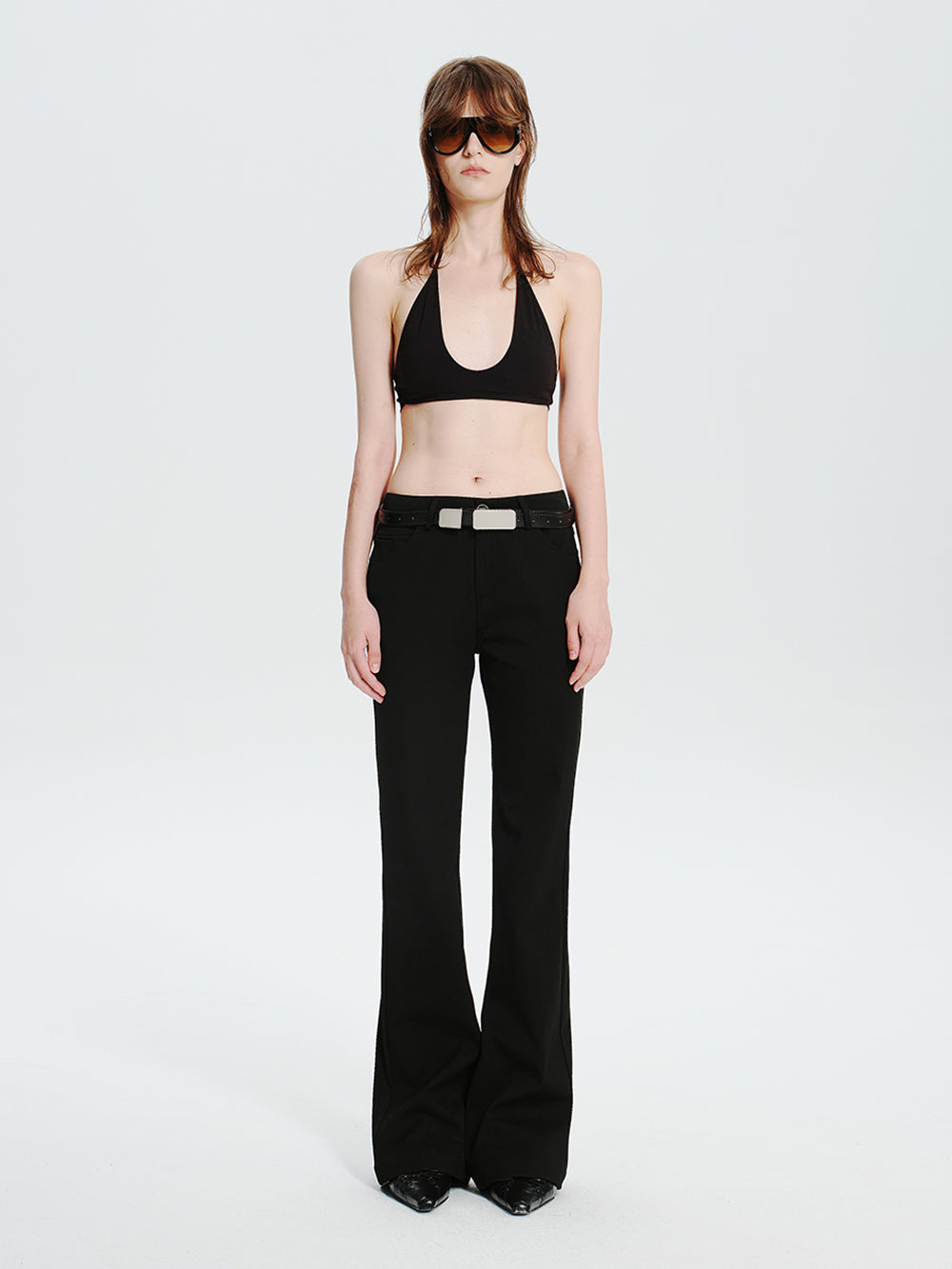 MUKTANK×MODULER Slim-Fit Flared Dress Pants