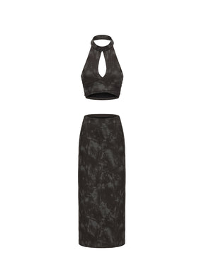 MUKTANK×ARDENCODE Knit Washed-out Halter Spaghetti Strap
