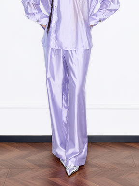 MUKZIN“Capsule Collection”Light Purple Elastic-Waist Casual Pants