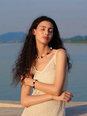 MUKTANK×SUN HUNTER“Fleeting Light”Obsidian Necklace