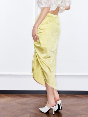 MUKZIN "Ode to the New Summer"Neo - Chinese Style Bamboo - Jacquard Half - Skirt
