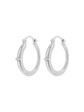 MUKTANK×SUN HUNTER Medium-Sized Brushed Huggie Earrings