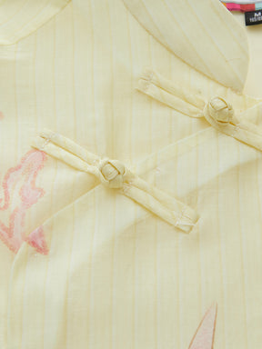 Mukzin "Ode To The New Summer"New Chinese-Style Shirt With Frog Buttons At The Collar And Printed Patterns