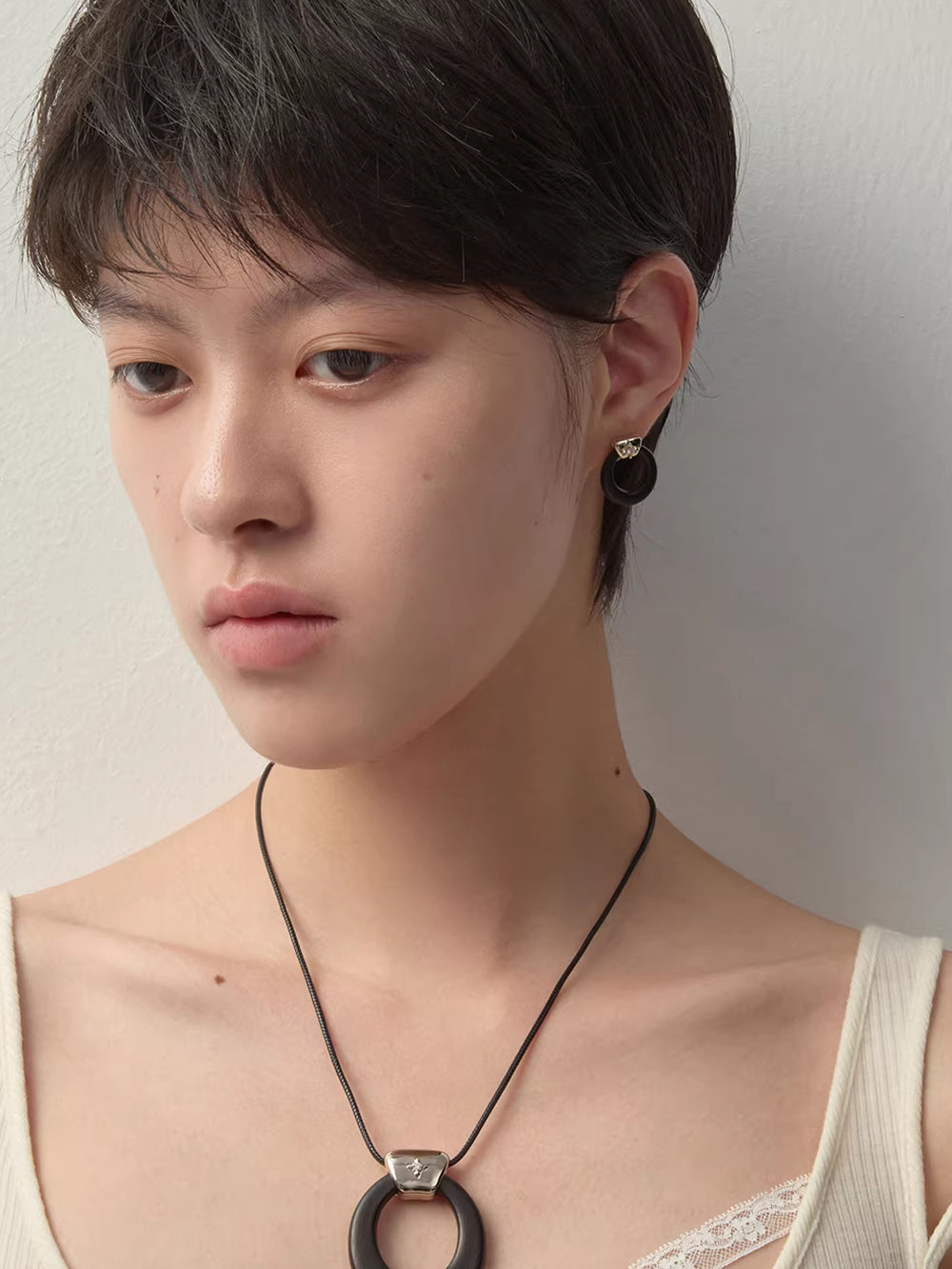 MUKTANK×SUN HUNTER Wooden Ring Iris Stud Earrings