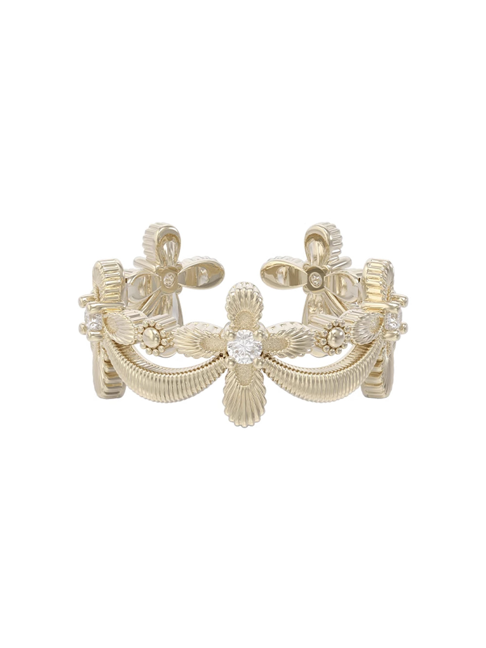MUKTANK×SUN HUNTER Lace cross full-circle ring