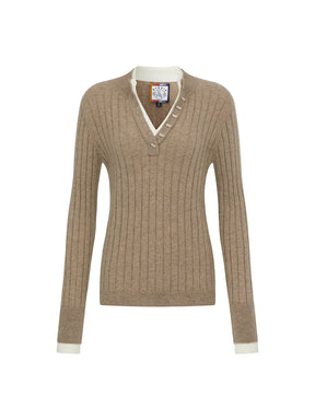 MUKZIN Linglong“bamboo joint”Slim-fit Cashmere Blended Sweater.