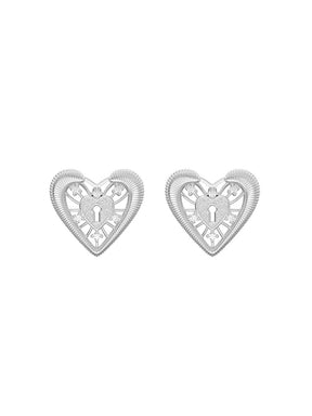 MUKTANK×SUN HUNTER Lace heart lock stud earrings