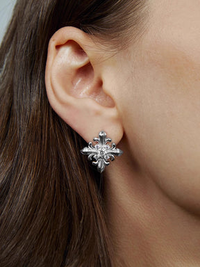 MUKTANK×SUN HUNTER Iris-shaped Square Earrings
