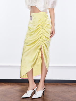 MUKZIN "Ode to the New Summer"Neo - Chinese Style Bamboo - Jacquard Half - Skirt
