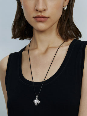 MUKTANK×SUN HUNTER Drawstring Leather Necklace with Iris Design