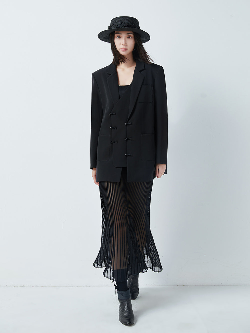 MUKTANK×CUUDICLAB Faux Two-Piece Irregular Blazer