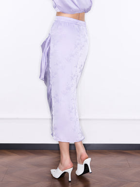 Mukzin "Ode To The New Summer"New Chinese-Style Elegant Half Skirt With Bamboo Leaf Print