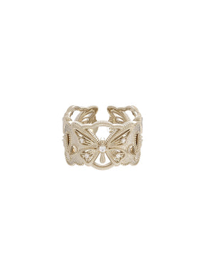 MUKTANK×SUN HUNTER “Emergence”Wide Band Full-Circle Lace Butterfly Ring