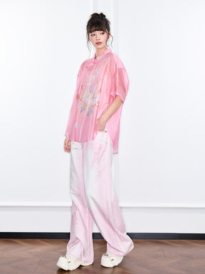 Mukzin "Ode To The New Summer" New Chinese-Style Shirt With Frog Buttons At The Collar And Printed Patterns