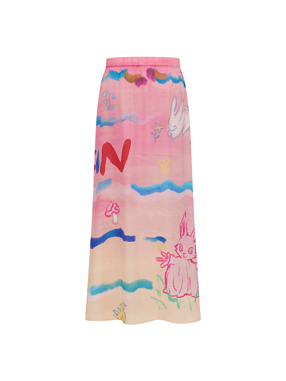 Mukzin "Ode To The New Summer"Half-Skirt With Graffiti Art Style And Colorful Prints