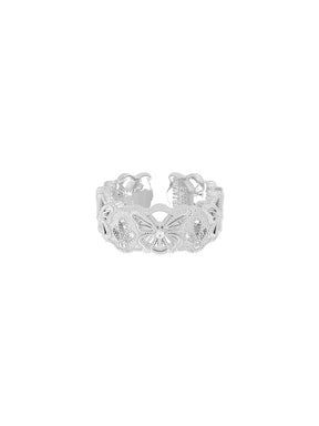 MUKTANK×SUN HUNTER “Emergence”Narrow Band Full-Circle Lace Butterfly Ring