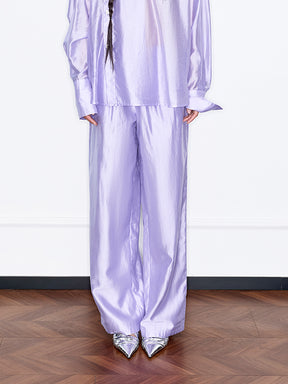 MUKZIN“Capsule Collection”Light Purple Elastic-Waist Casual Pants