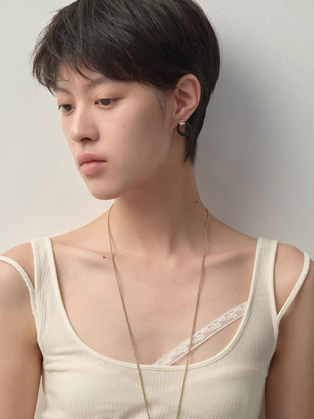 MUKTANK×SUN HUNTER Wooden Ring Iris Stud Earrings