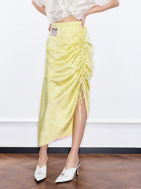 MUKZIN "Ode to the New Summer"Neo - Chinese Style Bamboo - Jacquard Half - Skirt
