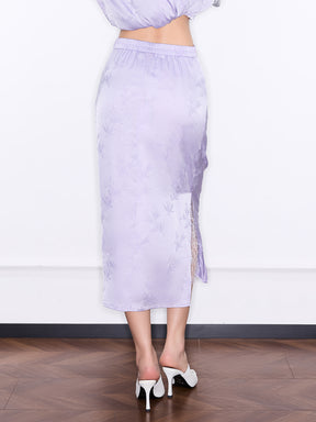 Mukzin "Ode To The New Summer"New Chinese-Style Elegant Half Skirt With Bamboo Leaf Print