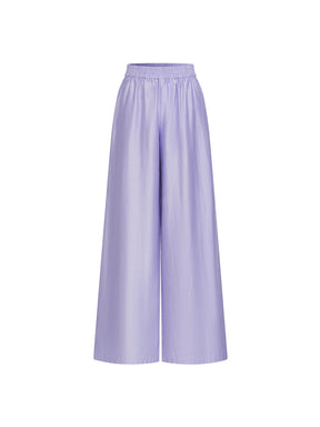 MUKZIN“Capsule Collection”Light Purple Elastic-Waist Casual Pants