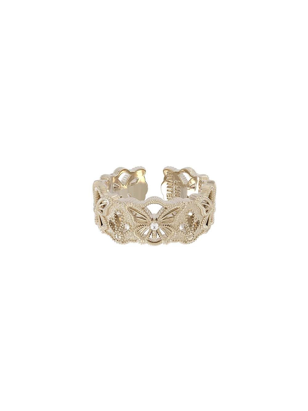 MUKTANK×SUN HUNTER “Emergence”Narrow Band Full-Circle Lace Butterfly Ring