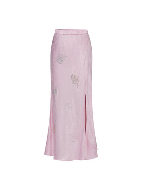 MUKZIN Spring Prelude "Awakening of Spring" High-slit Straight Flared Skirt