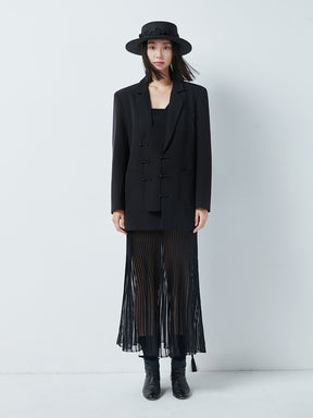 MUKTANK×CUUDICLAB Faux Two-Piece Irregular Blazer