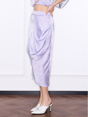 Mukzin "Ode To The New Summer"New Chinese-Style Elegant Half Skirt With Bamboo Leaf Print