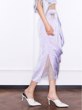 Mukzin "Ode To The New Summer"New Chinese-Style Elegant Half Skirt With Bamboo Leaf Print