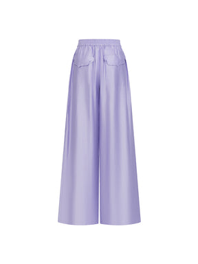 MUKZIN“Capsule Collection”Light Purple Elastic-Waist Casual Pants