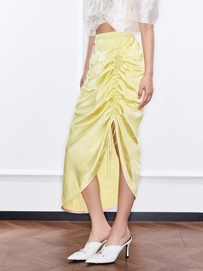 MUKZIN "Ode to the New Summer"Neo - Chinese Style Bamboo - Jacquard Half - Skirt