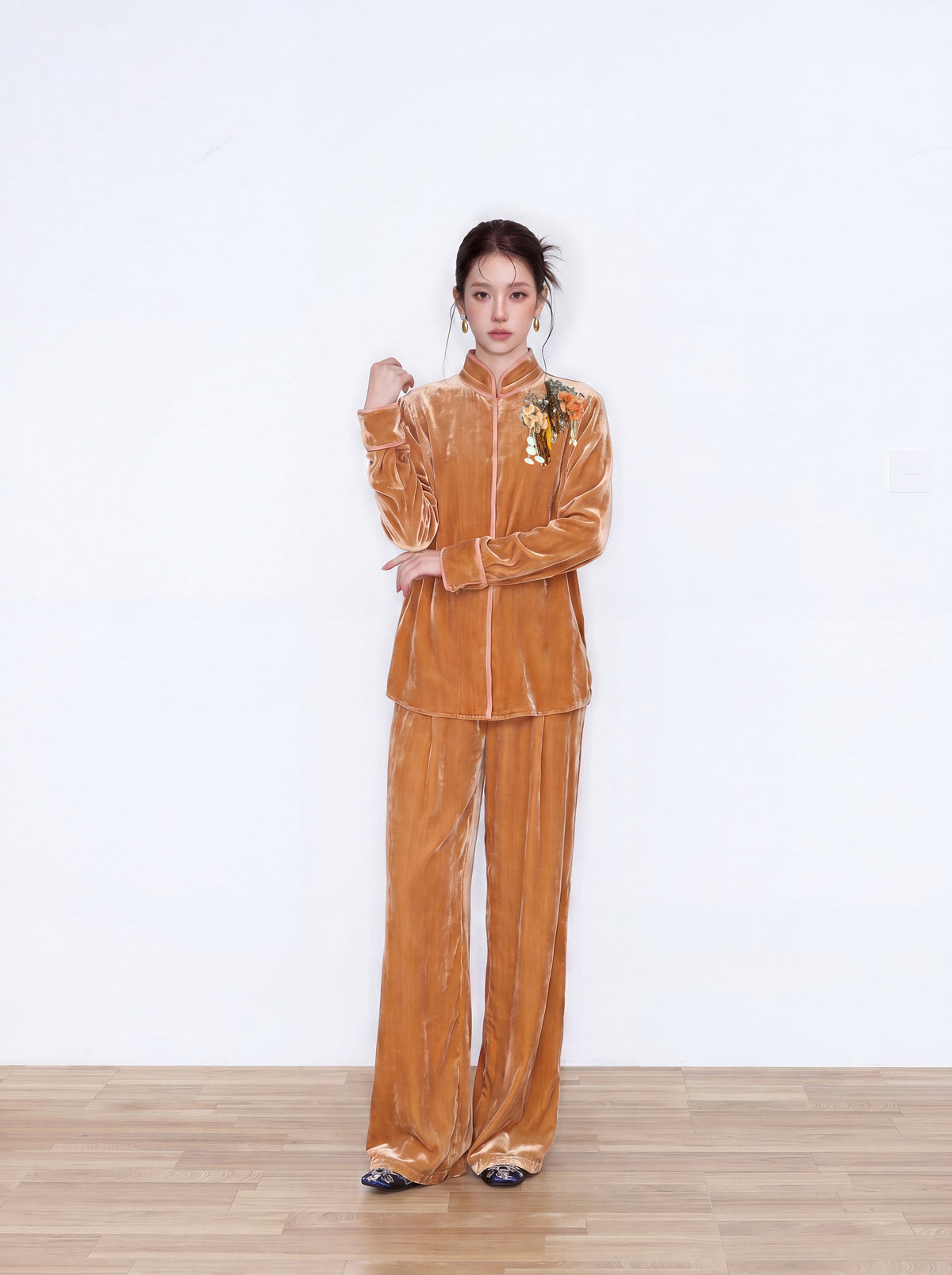 MUKZIN×Capsule Collection New Chinese-Style Silk Velvet Shirt