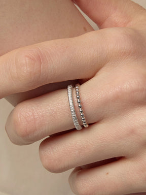 MUKTANK×SUN HUNTER Brushed Double-Layer Ring - S925 Silver