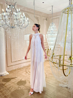 MUKTANK×Jqwention White tulle vacation dress