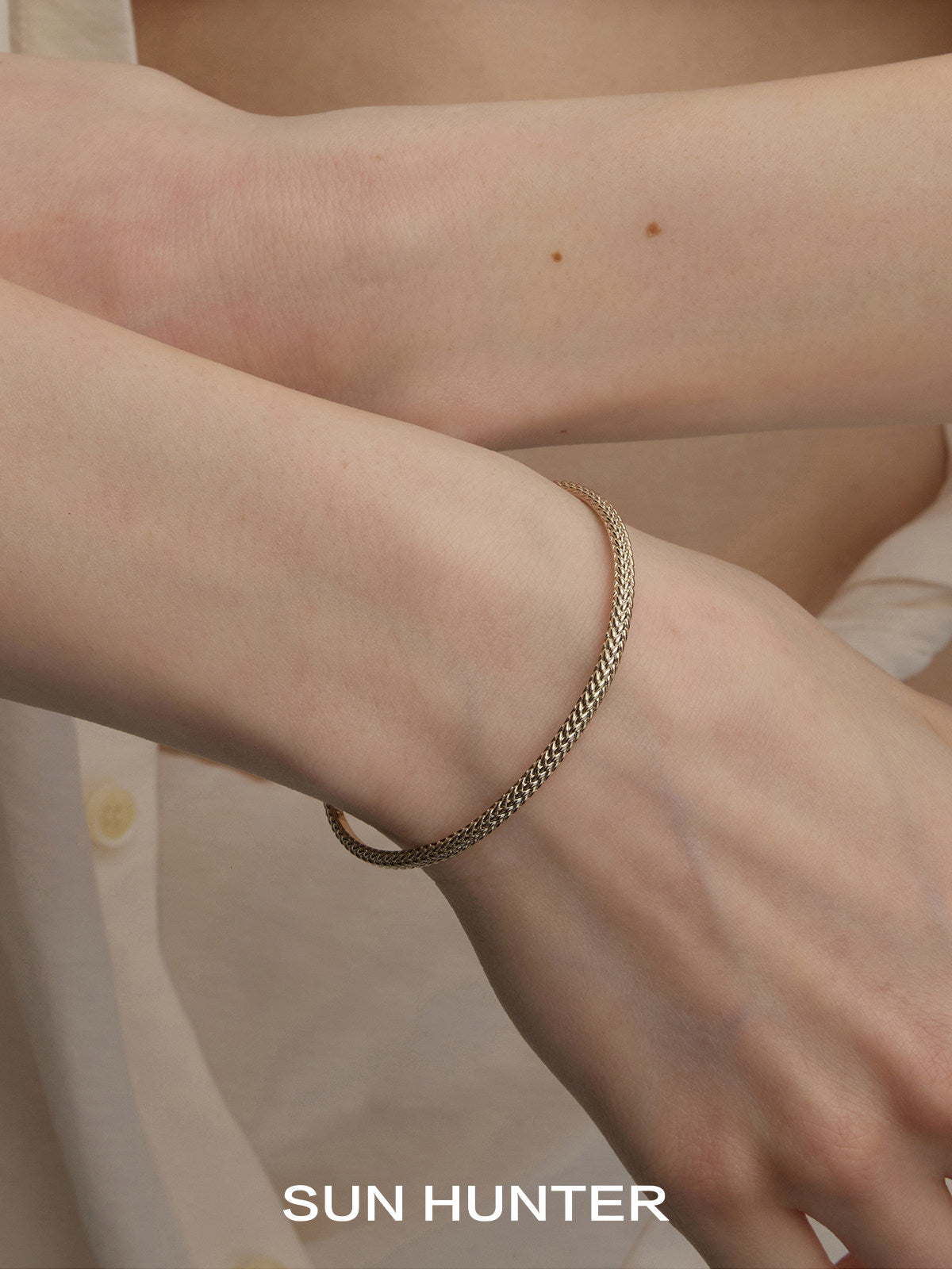 MUKTANK×SUN HUNTER Garden Woven Bangle (Narrow)
