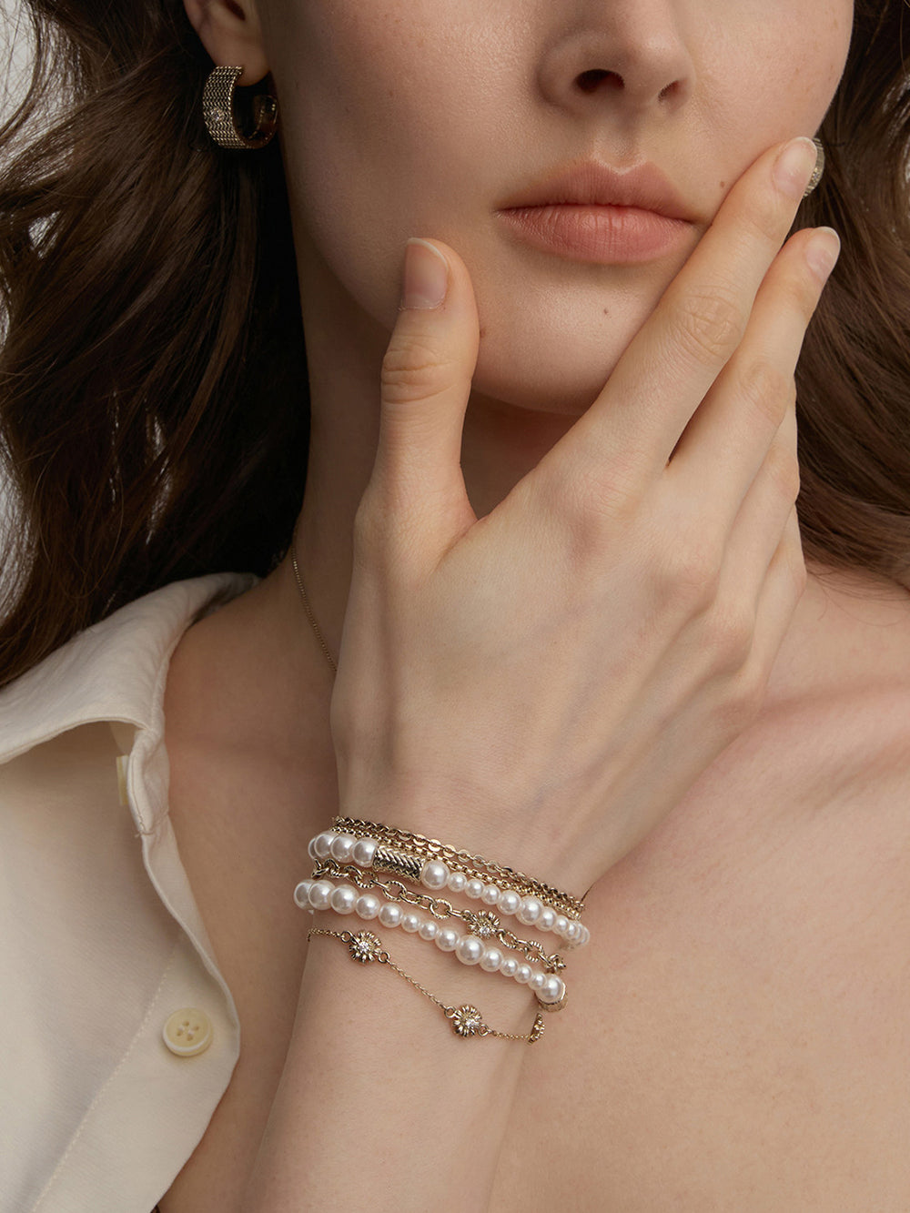 MUKTANK×SUN HUNTER Garden Daisy Layered Bracelet