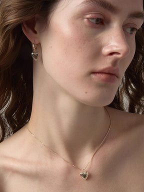 MUKTANK×SUN HUNTER Mini Carved Heart Plain Chain Necklace