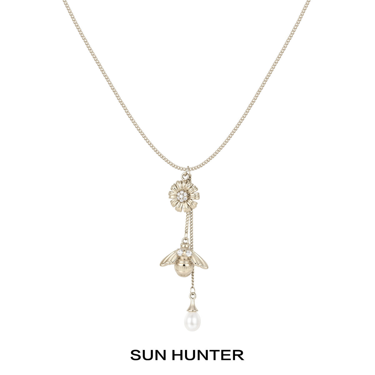 MUKTANK×SUN HUNTER Garden Daisy & Bee Tassel Necklace