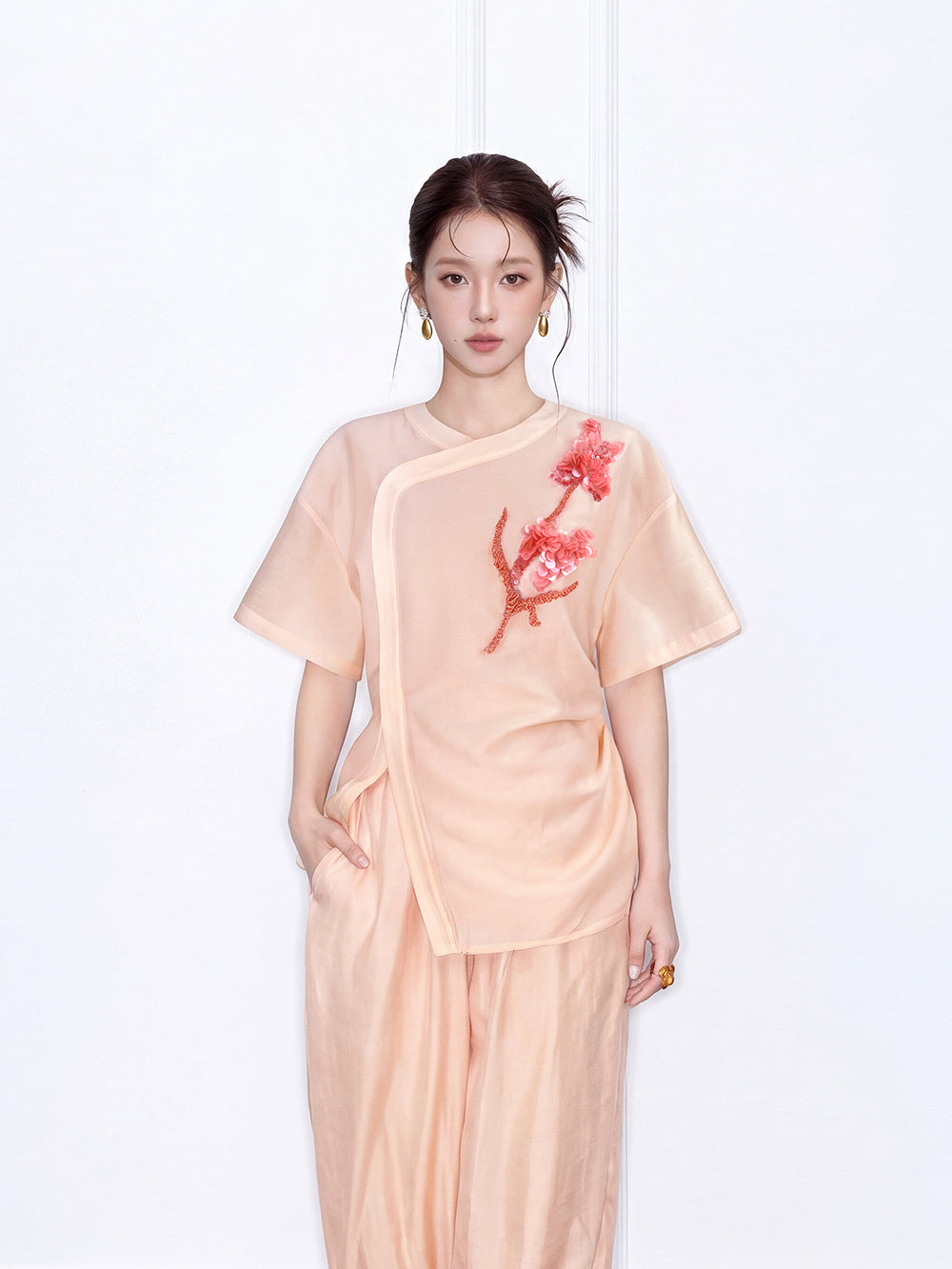 MUKZIN×Capsule Collection New Chinese-Style Top with Intangible Cultural Heritage Hand Embroidery