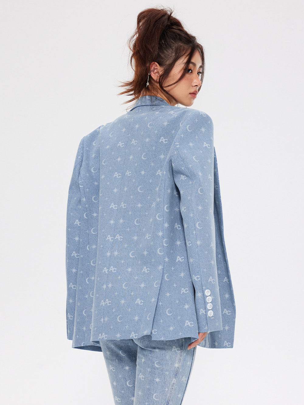 MUKTANK × ARDENCODE Loose Printed Denim Suit