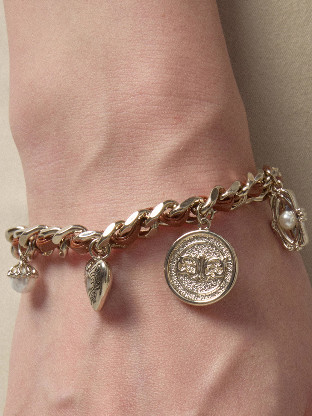 MUKTANK×SUN HUNTER Iris Coin PU Braided Rope Bracelet